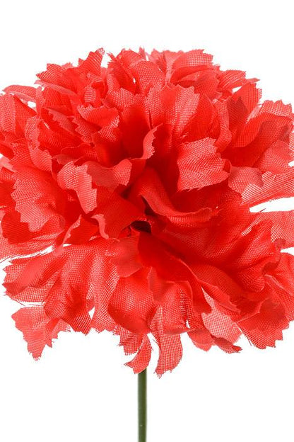 7" Silk Carnation Pick Red Pkg/100