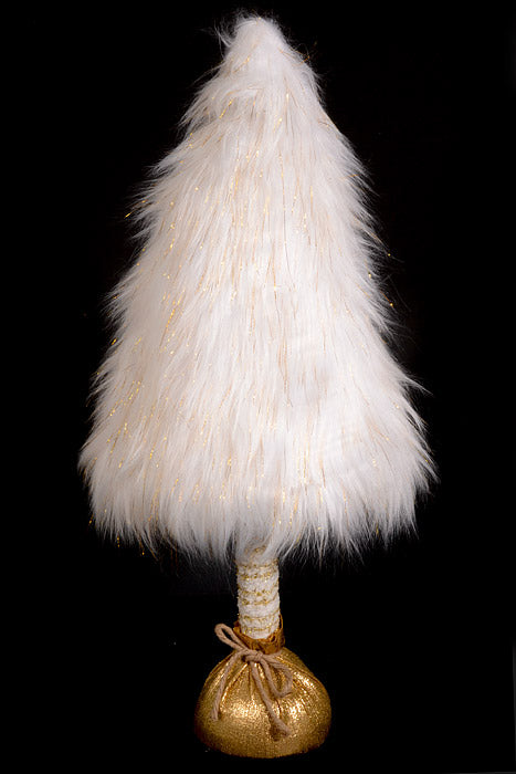 26&quot; Christmas Cone Tree White/Gold