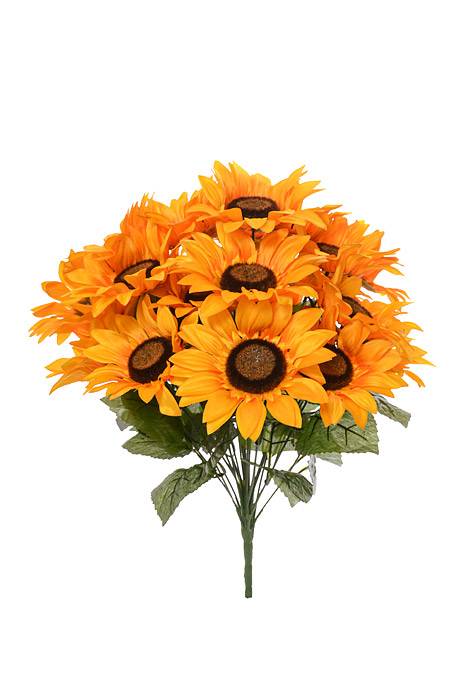 20" Silk Sunflower Bush (Golden Yellow)