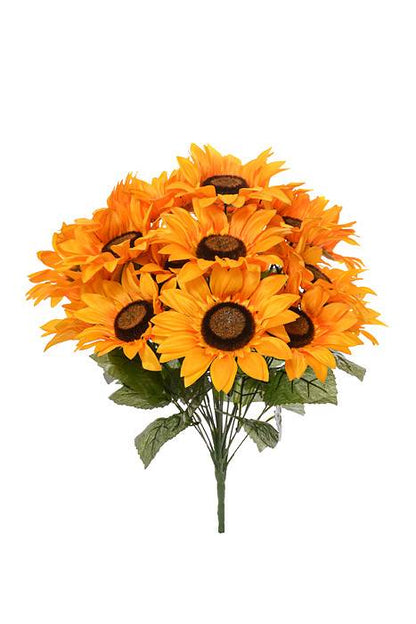 20" Silk Sunflower Bush (Golden Yellow)
