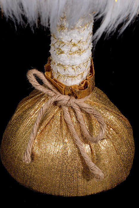 26" Christmas Cone Tree White/Gold