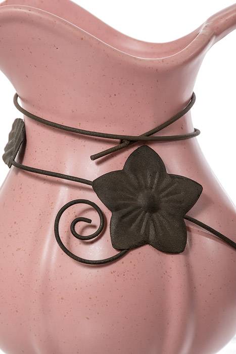 6.5" Pitcher With Flower Pink