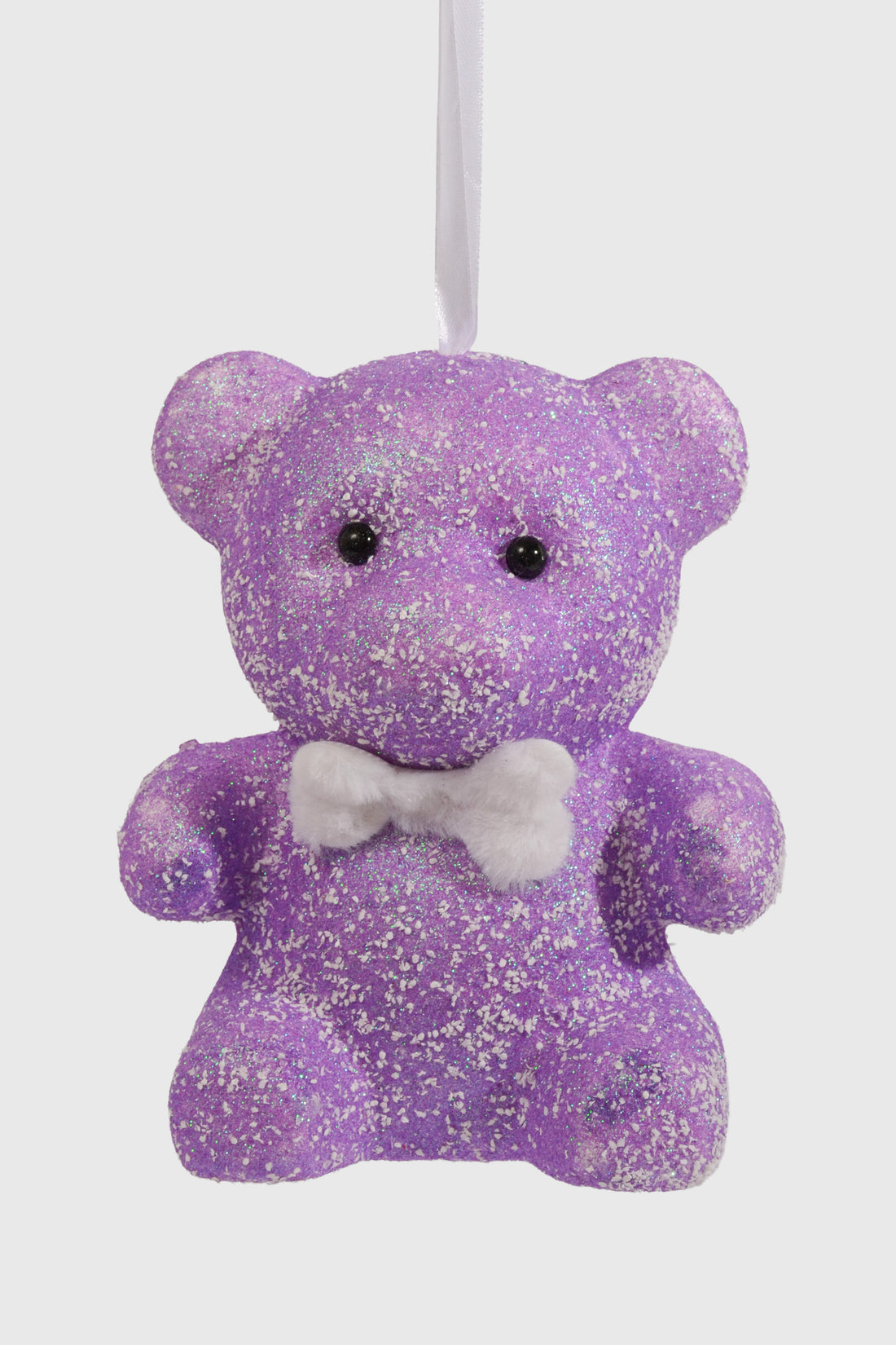 7.5" Snowy Foam Bear Ornament Purple