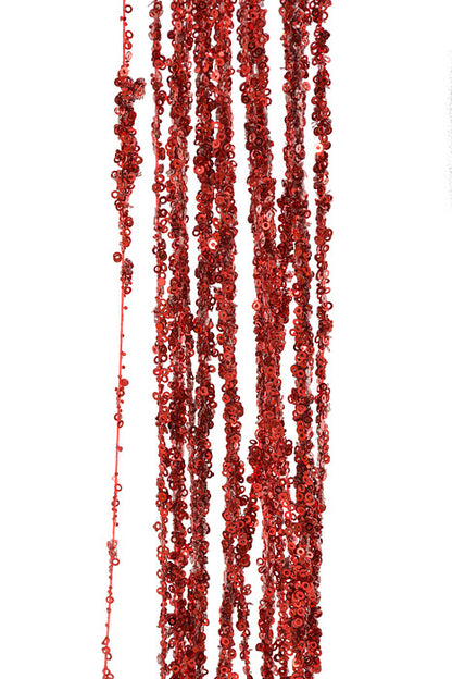 47.25" Glitter Hanging Willow Spray Red