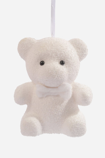 7.5" Snowy Foam Bear Ornament White