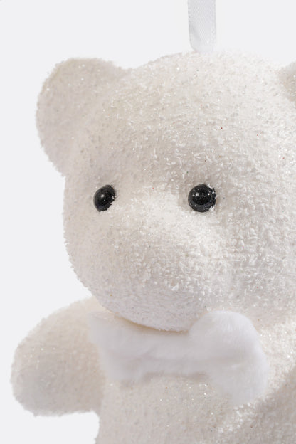 7.5" Snowy Foam Bear Ornament White