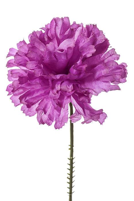 7" Silk Carnation Pick Purple Pkg/100