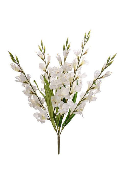 29" Satin Gladiolus Bush White