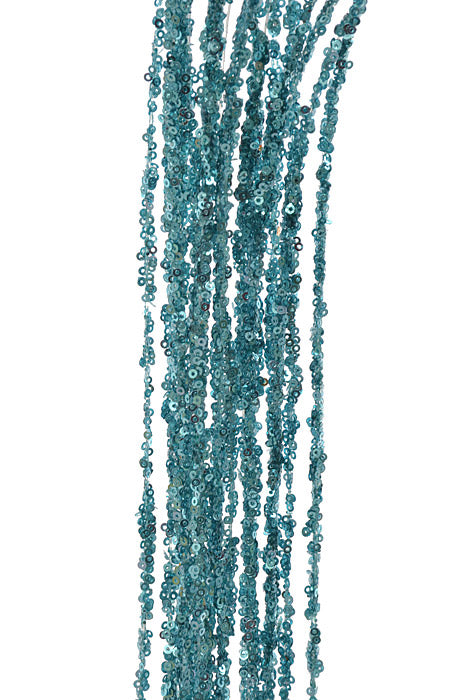 47.25&quot; Glitter Hanging Willow Spray Light Blue