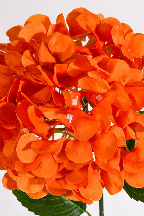 28" Silk Hydrangea Spray Orange