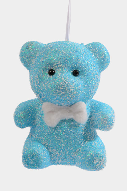 7.5" Snowy Foam Bear Ornament Blue