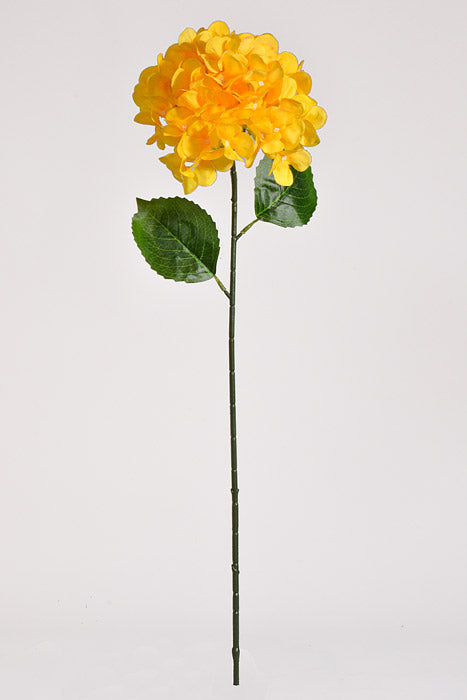 28" Silk Hydrangea Spray Yellow