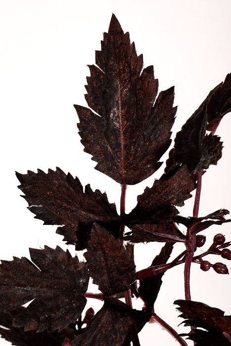 18" Autumn Ruscus with Berry  Bush Autumn Burgundy