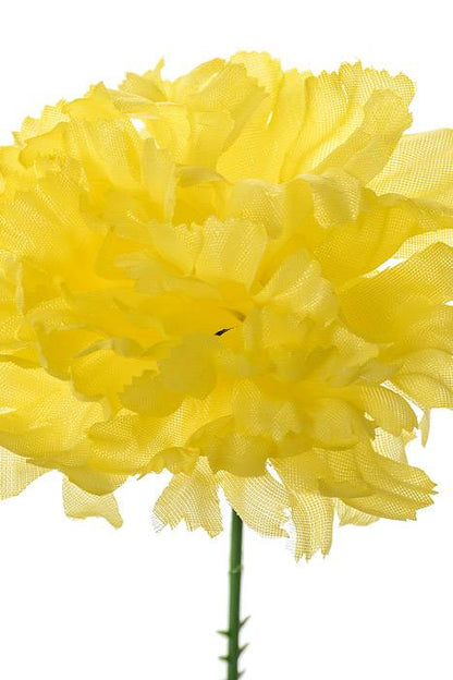 7" Silk Carnation Pick Yellow Pkg/100