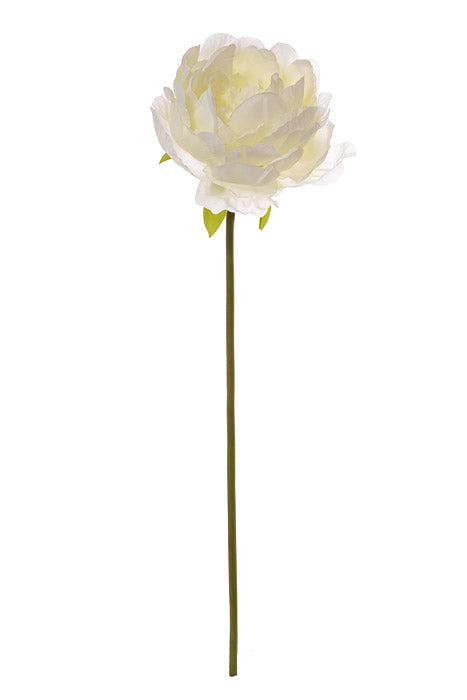 19" Silk Peony Spray White