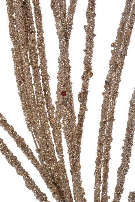 28" Micro Beaded/Sequin Grass Spray (Champagne)