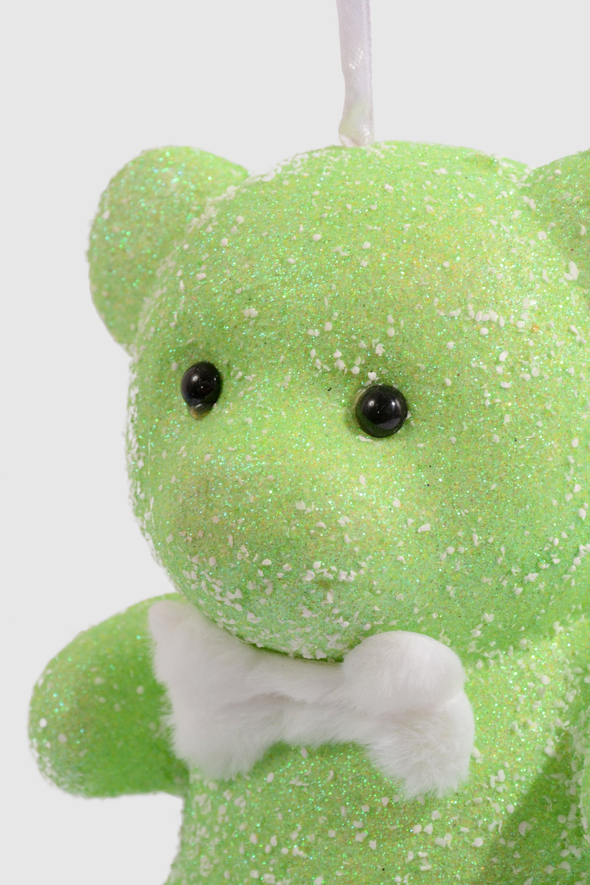 7.5" Snowy Foam Bear Ornament Lime