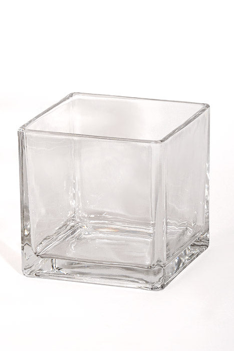 5" x 5" Square Glass Vase Clear