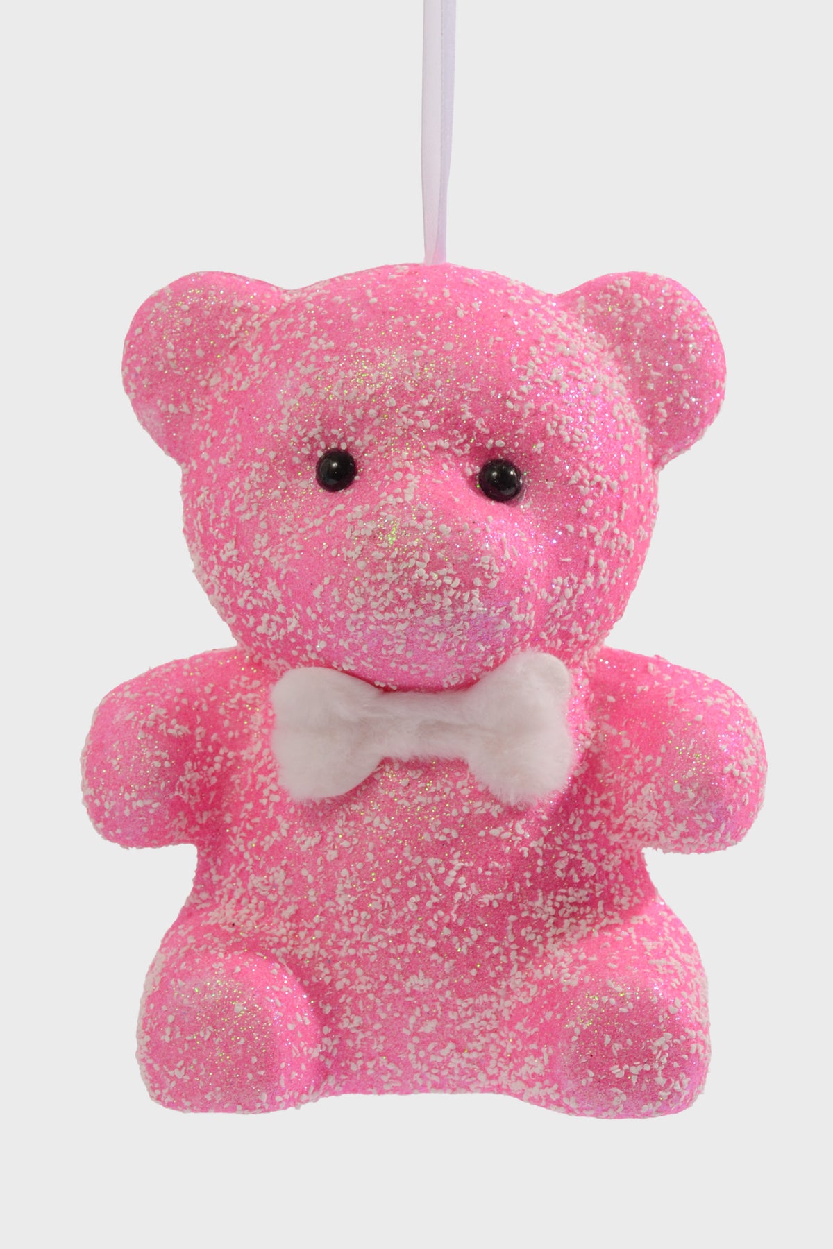 7.5" Snowy Foam Bear Ornament Pink