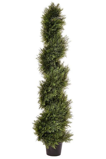 4Ft Spiral Cedar Topiary in a Pot Green