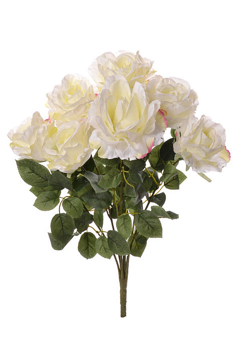 22" Silk Rose Bush Cream