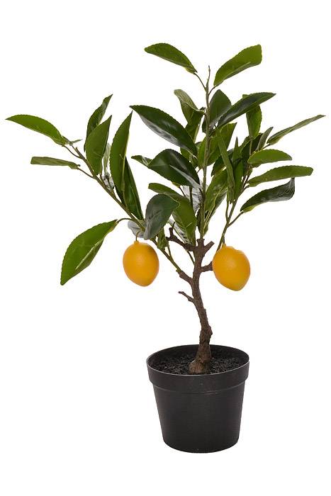 17" Artificial Lemon Tree In Pot Yellow Green