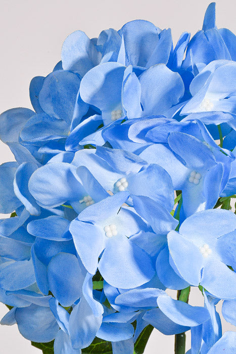 28" Silk Hydrangea Spray Light Blue