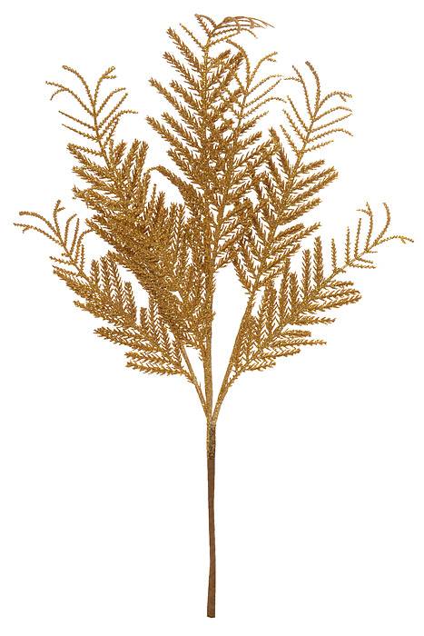 20" Glitter Fir Spray Gold