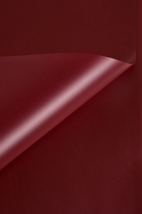 22.5" Waterproof Flower Wrapping Paper Burgundy Pkg/20