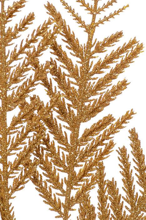 20" Glitter Fir Spray Gold
