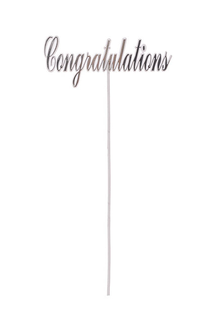 10.5" Congratulations Pick Silver/White Pkg/12