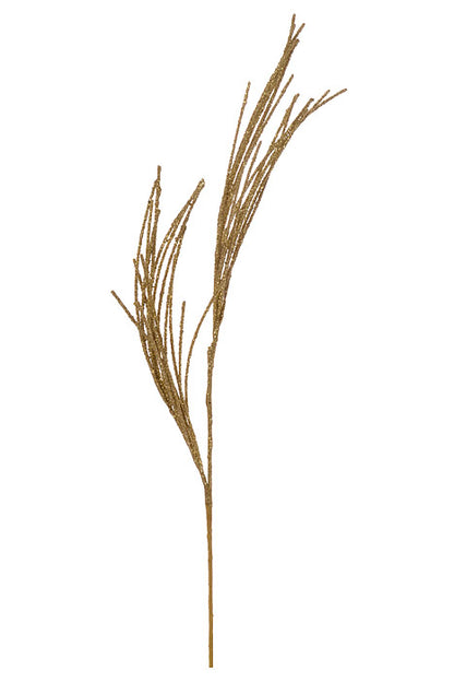 28" Micro Beaded/Sequin Grass Spray (Gold)