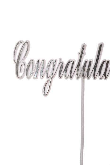 10.5" Congratulations Pick Silver/White Pkg/12