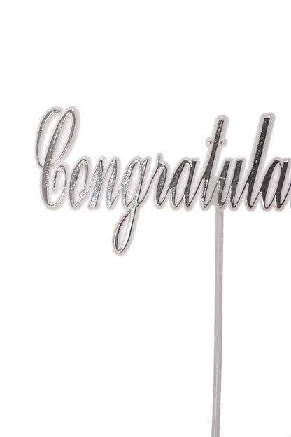 10.5" Congratulations Pick Silver/White Pkg/12
