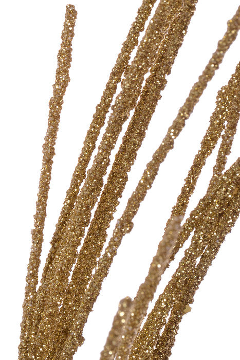 28" Micro Beaded/Sequin Grass Spray (Gold)