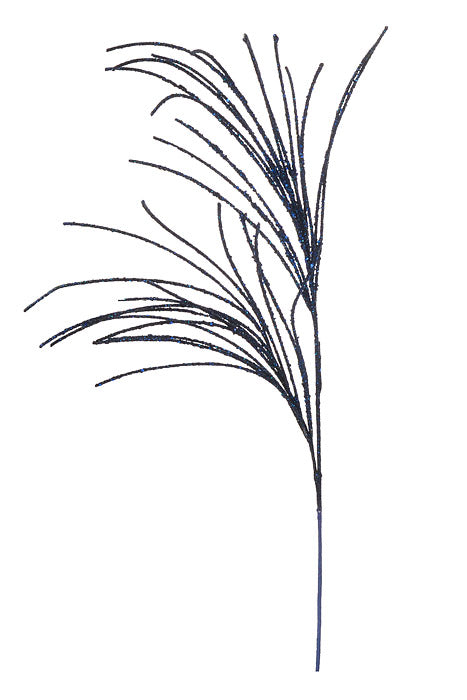 28" Micro Beaded/Sequin Grass Spray (Midnight Blue)