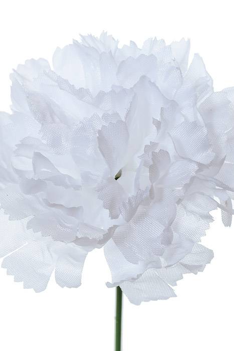 7" Silk Carnation Pick White Pkg/100