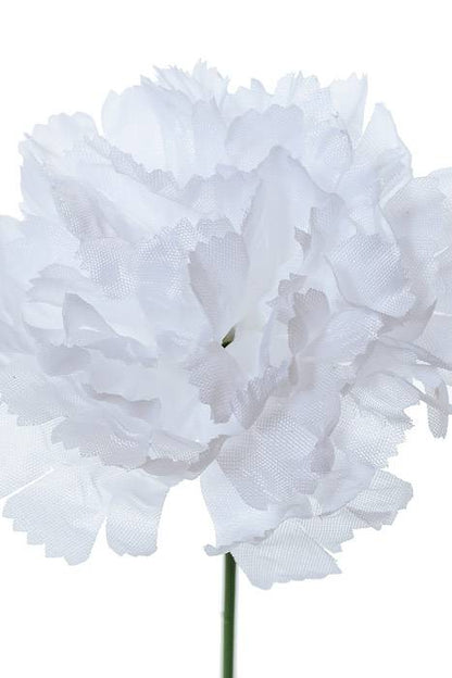 7" Silk Carnation Pick White Pkg/100