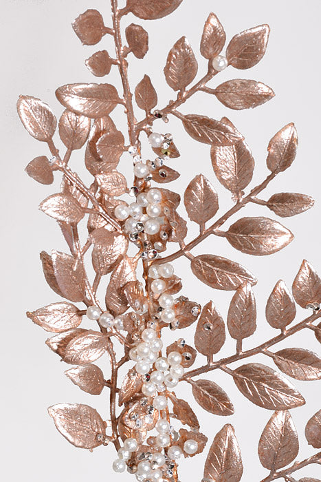 33" Fern Metallic Spray Rosegold