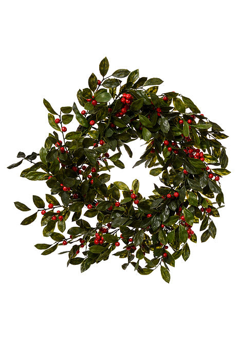 24" Berry Wreath Red/Green