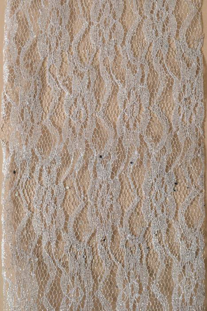6" X 10yds Sparkle Lace Silver