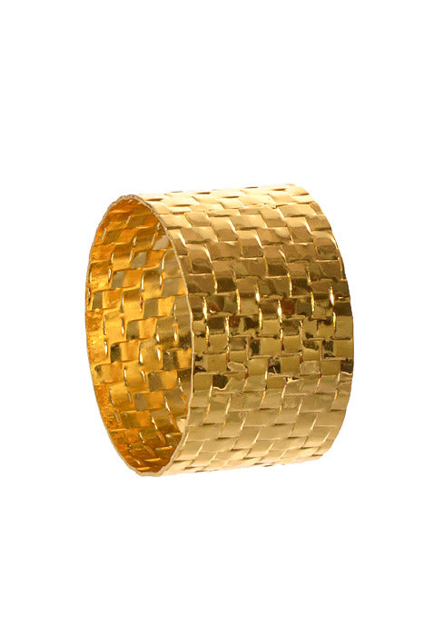 1.9" x 1.1" Metal Weave Napkin Ring Pkg/6