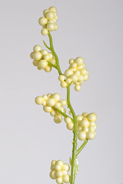 26" Artificial Mini Berry Spray Cream