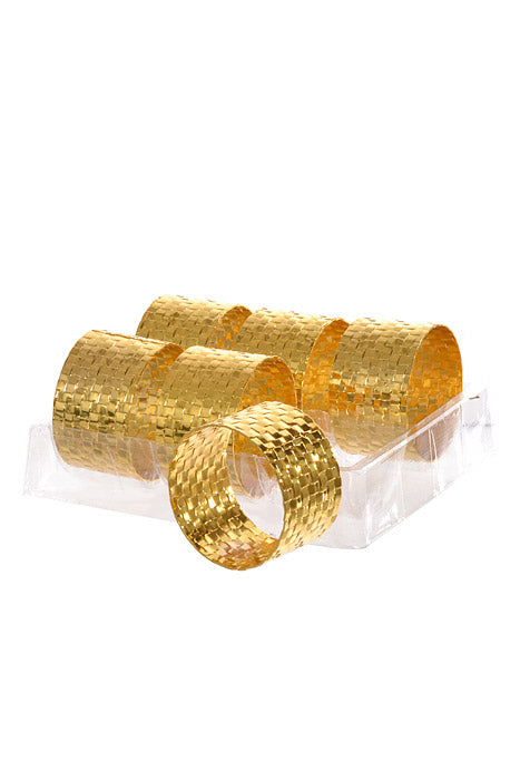 1.9" x 1.1" Metal Weave Napkin Ring Pkg/6