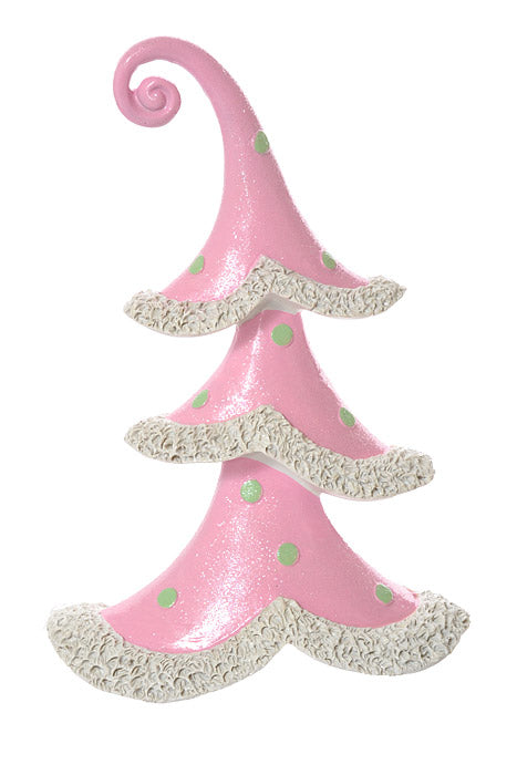 9.5" Resin Whimsical Candy Tree (Pink/White)