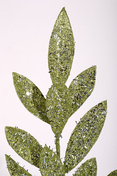 20" Metallic Glitter Laurel Spray Sage