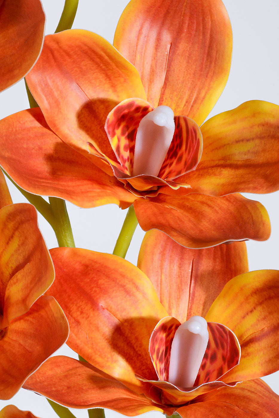 36" Silk Cymbidium Orchid Spray Orange