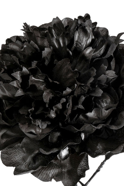 33" Silk Peony Spray Black