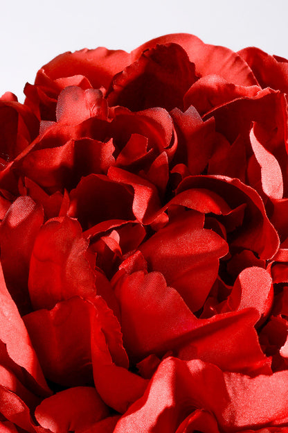 28" Silk Single Peony Red