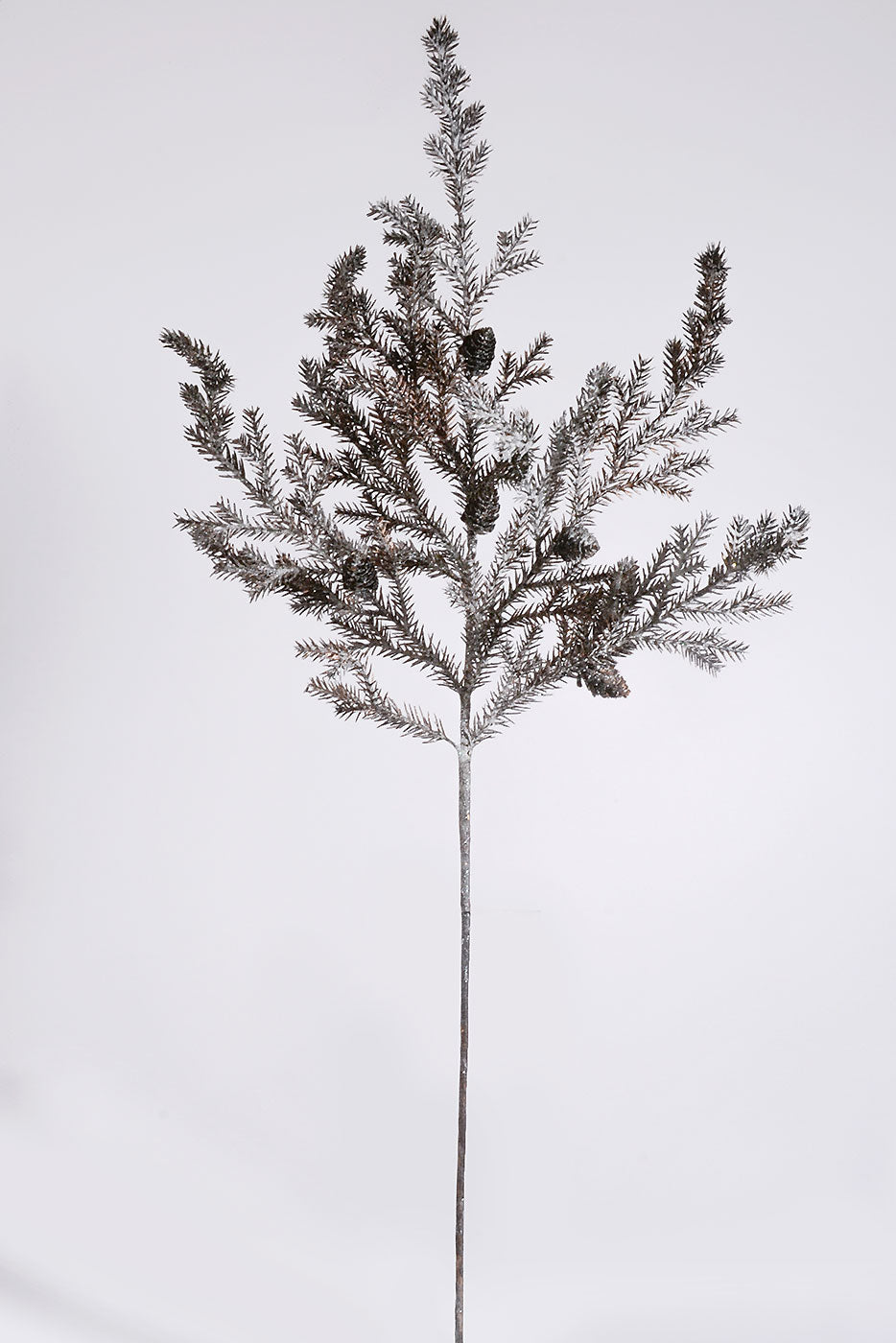 35" Glittered Pine Spray W/Cones Brown